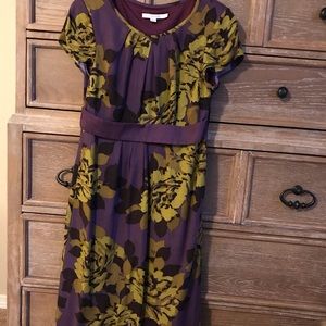 Boden Holland park purple rose sheath dress